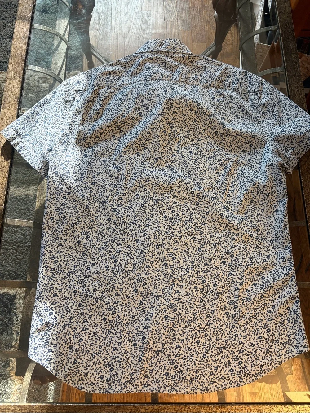 JCrew Men’s M Blue Floral Short-Sleeve Button-Down Shirt